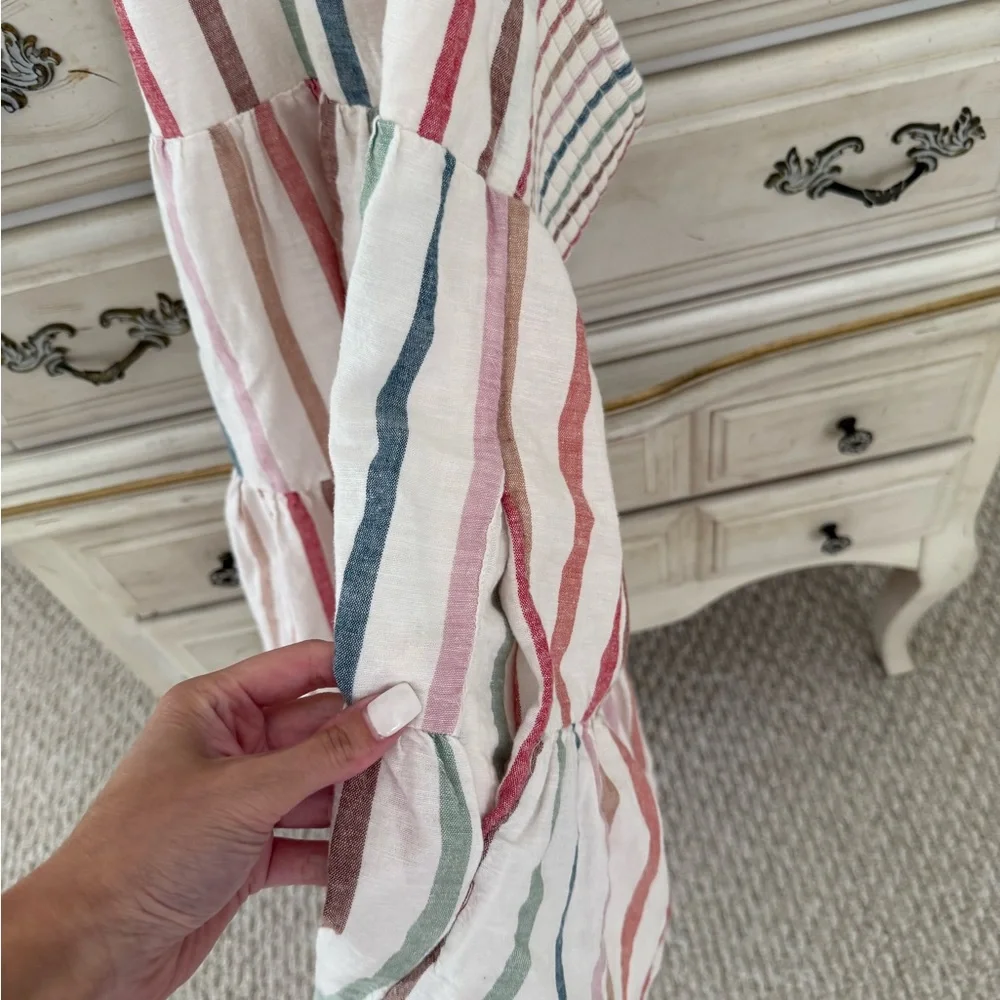 American Eagle Stripe Linen Halter Dress - Picture 4 of 6